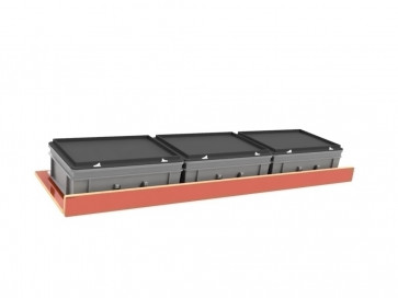 Set kunststof koffers voor Pro Wood kast type 2 legbord L=1310 mm.