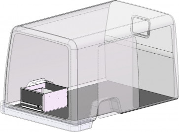 één ladeblok, BEKS verhoogde vloersysteem, H= 350 mm., Br= 500 mm.