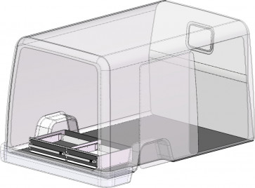 twee ladeblokken, BEKS verhoogde vloersysteem, H= 200 mm., Br= 600/500 mm.