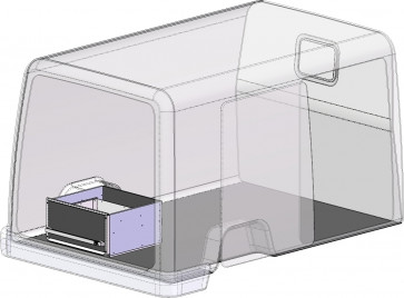 één ladeblok, BEKS verhoogde vloersysteem, H= 350 mm., Br= 600 mm.