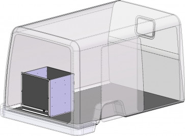 één ladeblok, BEKS verhoogde vloersysteem, H= 650 mm., Br= 600 mm.
