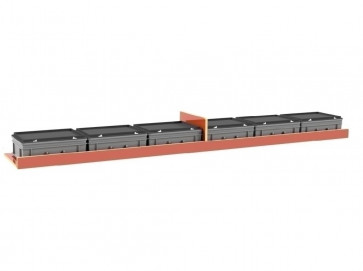 Set kunststof koffers voor Pro Wood kast type 2 legbord L=2495 mm.