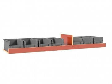 Set kunststof bakken voor Pro Wood kast type 2 legbord L=1690 mm.