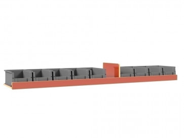 Set kunststof bakken voor Pro Wood kast type 2 legbord L=2095 mm.