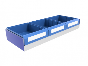 Set kunststof bakken voor legbord L=725 mm. Infinity diepte 275 mm.