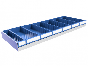 Set kunststof bakken voor legbord L=1225 mm. Infinity diepte 475 mm.