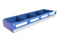 Set kunststof bakken voor legbord L=975 mm. Infinity diepte 275 mm.