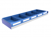 Set kunststof bakken voor legbord L=1225 mm. Infinity diepte 375 mm.