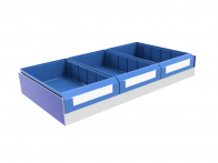 Set kunststof bakken voor legbord L=725 mm. Infinity diepte 375 mm.