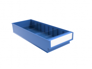 Kunststof bak voor Infinity legbord lage voorzijde, bxdxh 186x475x82 mm.