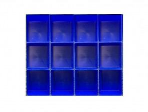 Ladeindeling 12 bakjes lade breedte 475 mm. diepte 375 mm.