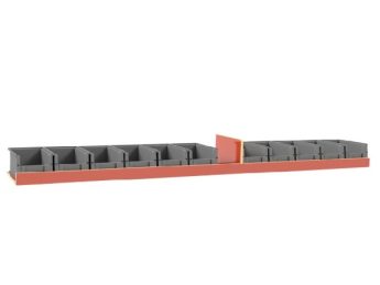 Set kunststof bakken voor Pro Wood kast type 2 legbord L=2495 mm.