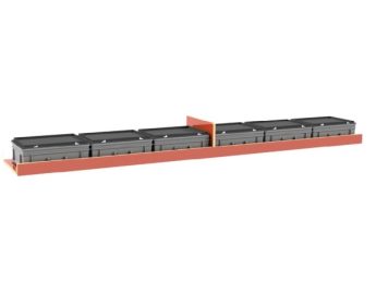 Set kunststof koffers voor Pro Wood kast type 2 legbord L=2495 mm.