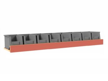 Set kunststof bakken voor Pro Wood kast type 1 legbord L=1225 mm.