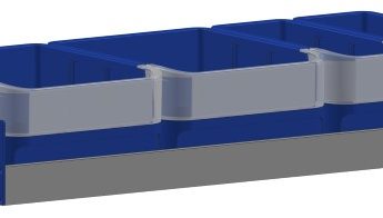 Set kunststof bakken voor Infinity legbord L=725 mm. en diepte 275 mm.