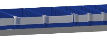 Set kunststof bakken voor Infinity legbord L=1225 mm. en diepte 475 mm.