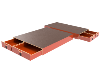 Pro-Wood multiplex bodemladen op kunststof glijstrippen, type PWVV-S17