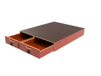 Pro-Wood multiplex bodemladen op kunststof glijstrippen, type PWVV-S24