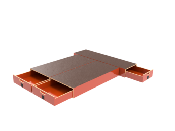Pro-Wood multiplex bodemladen op kunststof glijstrippen, type PWVV-S7