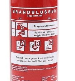 Brandblusser poeder 2 kg, incl universele wandhouder