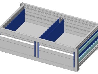 Aluminium verhoogde vloersysteem Br1025-L620-H300, 2x lade 200