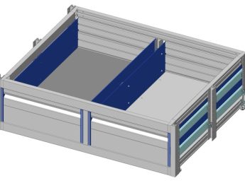 Aluminium verhoogde vloersysteem Br1025-L821-H300, 2x lade 200