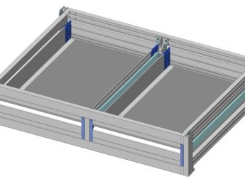 Aluminium verhoogde vloersysteem Br1125-L821-H225, 2x lade 125