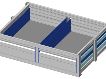 Aluminium verhoogde vloersysteem Br1125-L821-H300, 2x lade 200