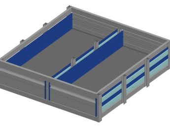 Aluminium verhoogde vloersysteem Br1175-L1221-H300, 2x lade 200
