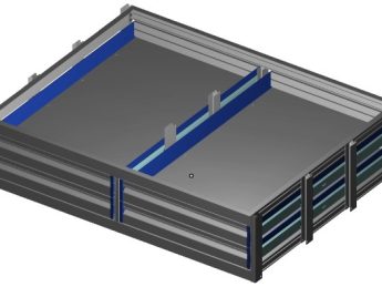 Aluminium verhoogde vloersysteem Br1325-L1020-H300, 4x lade 100