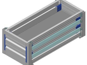 Aluminium verhoogde vloersysteem Br381-L821-H300, 2x lade 100