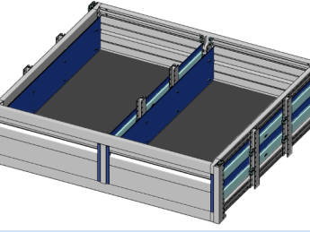 Aluminium verhoogde vloersysteem Br1175-L1020-H300, 2x lade 200