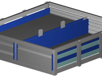Aluminium verhoogde vloersysteem Br1175-L1221-H300, 2x lade 100 en 1x lade 200