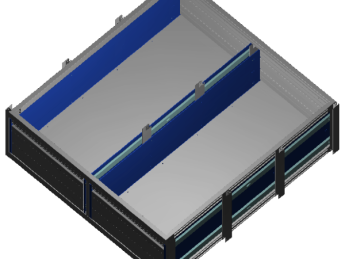 Aluminium verhoogde vloersysteem Br1175-L1221-H400, 2x lade 300