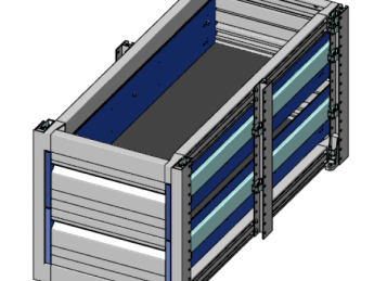 Aluminium verhoogde vloersysteem Br381-L821-H400, 2x lade 150