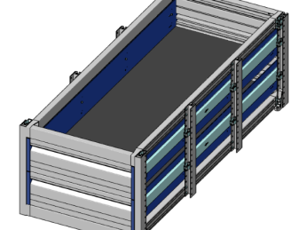 Aluminium verhoogde vloersysteem Br525-L1221-H400, 2x lade 150