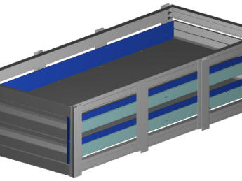 Aluminium verhoogde vloersysteem Br575-L1221-H300, 2x lade 100