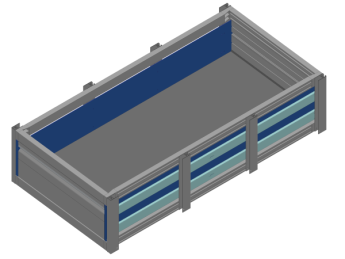 Aluminium verhoogde vloersysteem Br635-L1221-H300, lade 200