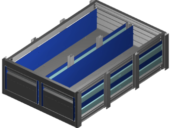 Aluminium verhoogde vloersysteem Br705-L1020-H300, 2x lade 200