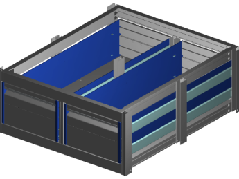 Aluminium verhoogde vloersysteem Br705-L821-H300, 2x lade 200