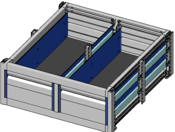 Aluminium verhoogde vloersysteem Br775-L821-H300, 2x lade 200